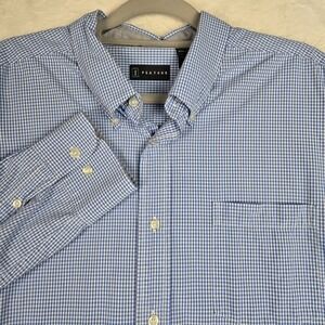 PGA Tour Men's‎ Blue White Gingham Button Down Shirt Size XXL Long Sleeve